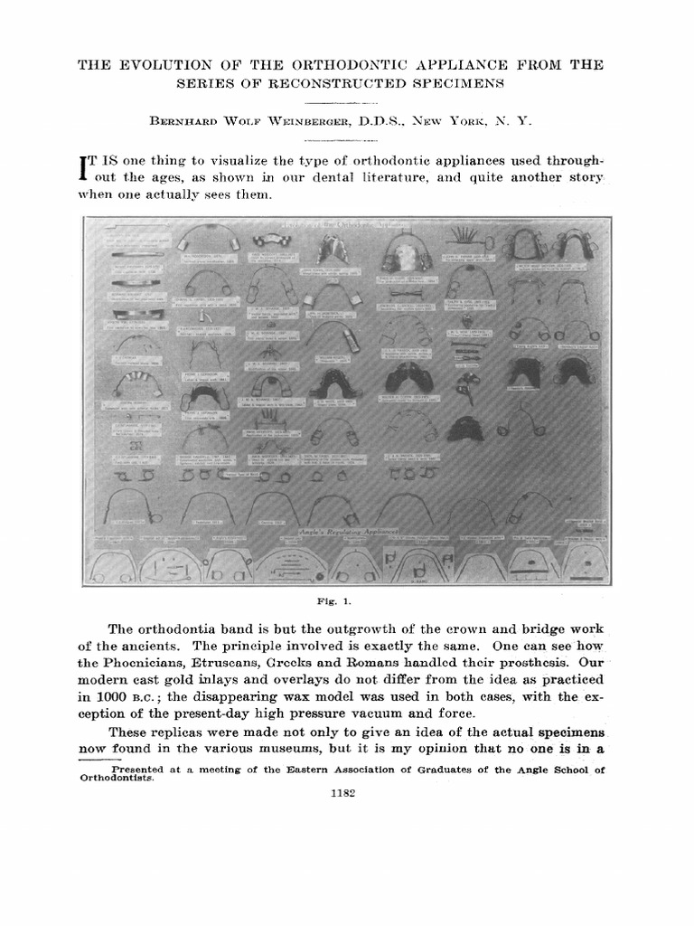 Evolution of Orthodontic Appliances | PDF | Orthodontics | Dentistry