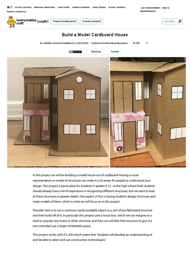 Build a Model Cardboard House _ 10 Steps - Instructables | PDF | Window ...