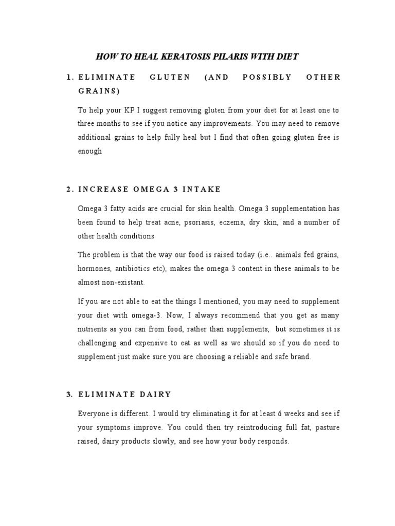 How To Heal Keratosis Pilaris With Diet PDF Dietary Supplements