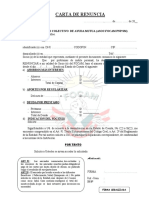 FORMATO - Carta de Renuncia