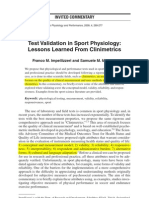 Test Validation in Sport Physiology