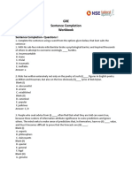 GRE Sentence Completion Workbook