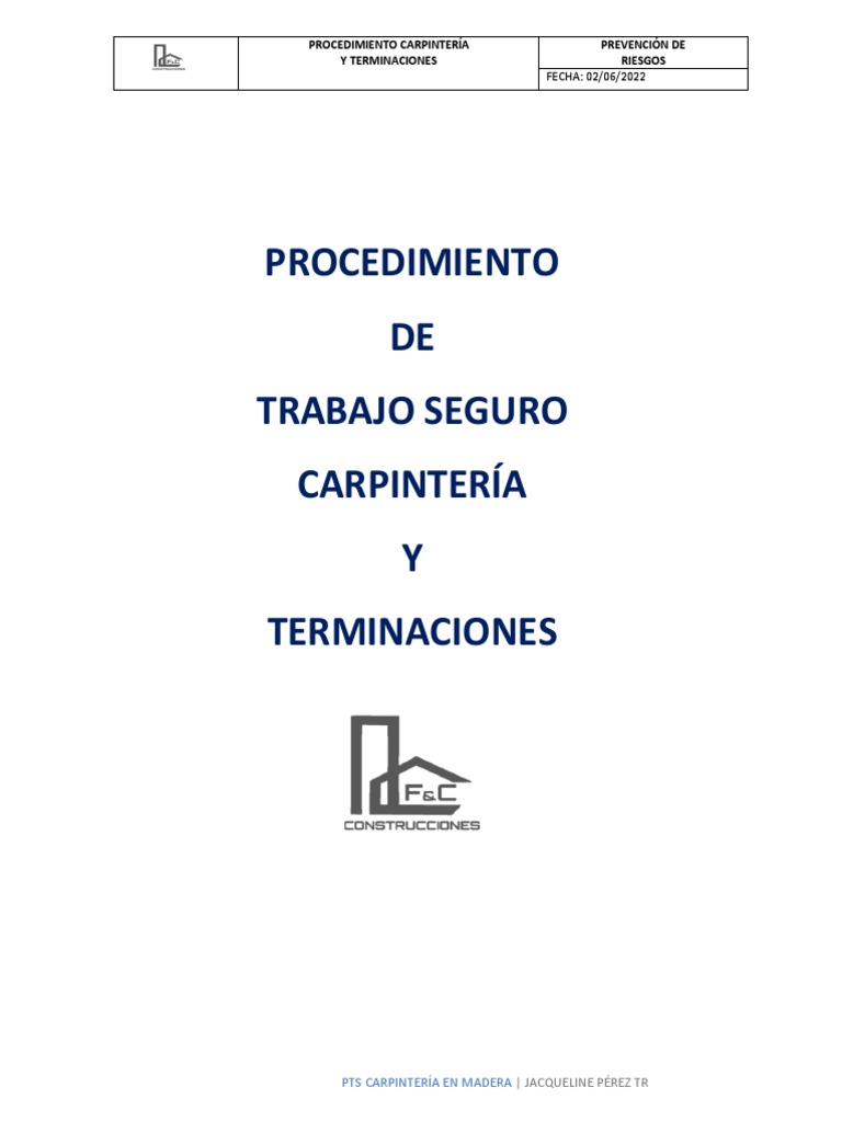 Procedimiento de Carpintería y Riesgos | PDF | Seguridad y salud