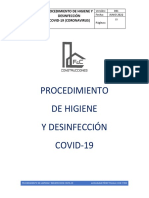 Procedimiento de Higiene y Desinfección Covid-19