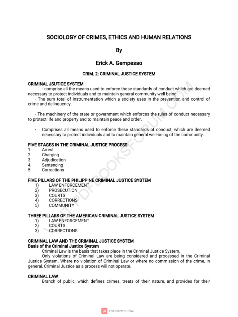 (Crim Soc UCV) CRIMINAL JUSTICE SYSTEM | PDF