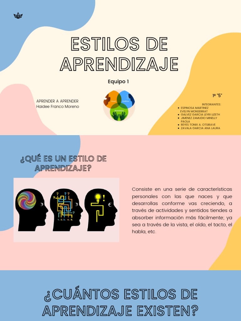 Estilos de aprendizaje: visual, auditivo y kinestésico | PDF ...