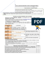 5° Básico Lenguaje Planificación de Un Artículo Informtivo La Obesidad