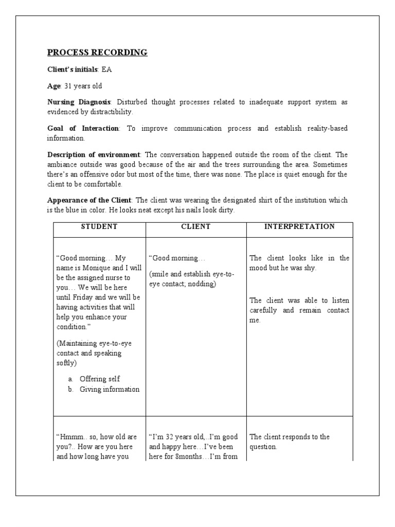 Process Recording PDF