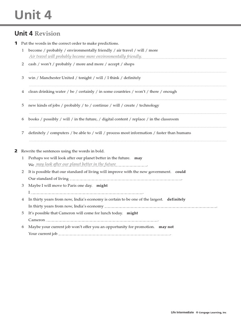 Intermediate Unit4 Revision Be | PDF