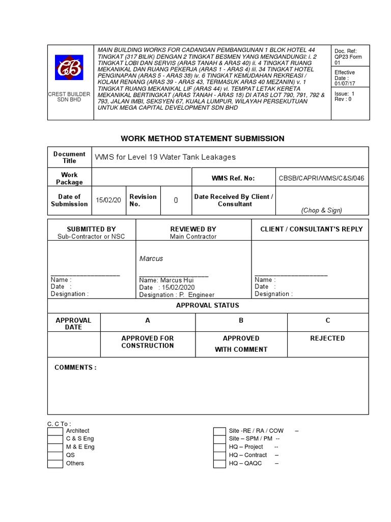Crest Flexigrout Method Statement | PDF | Water | Materials