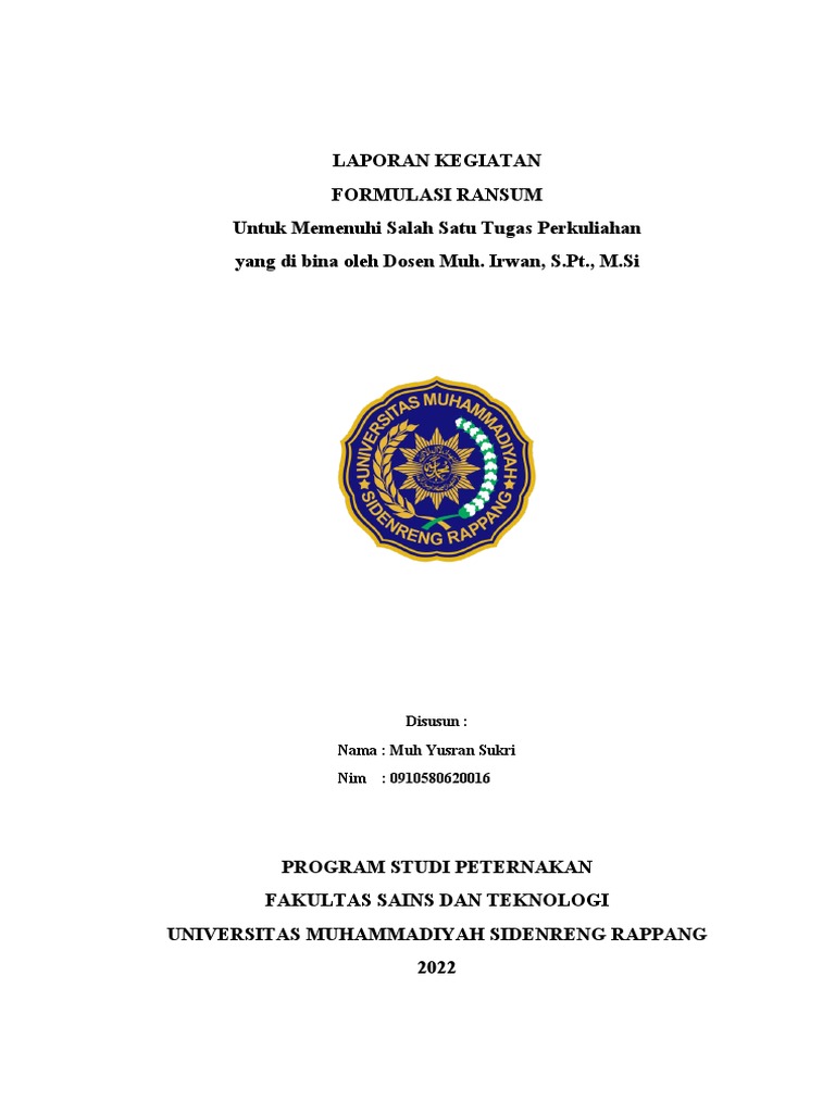 Formulasi Ransum Pakan Ternak 2022 | PDF | Kesehatan Holistik