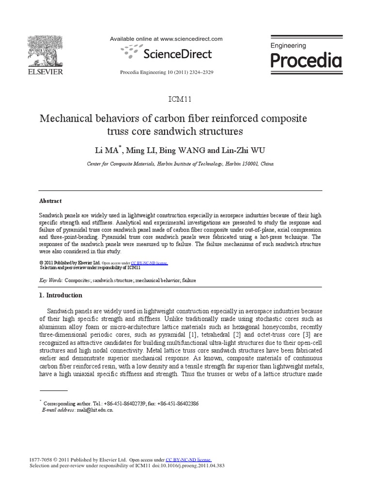 Mechanical Behaviors of Carbon Fiber Reinforced Composite | PDF ...