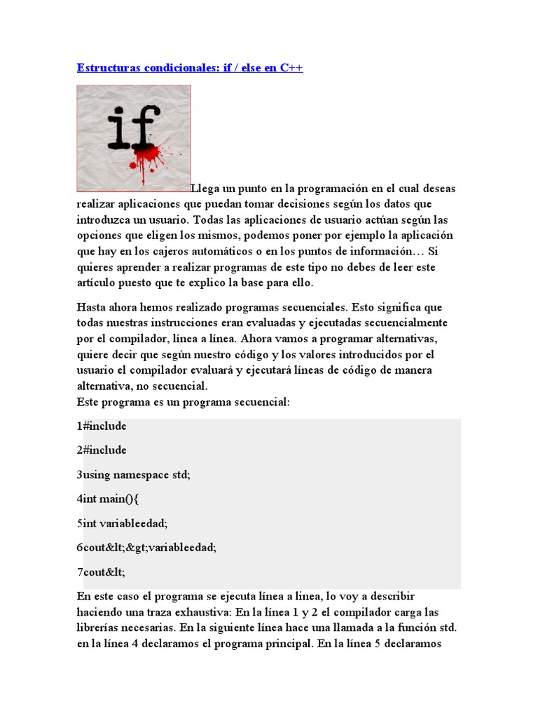 Estructuras Condicionales | PDF | Programa de computadora | Programación