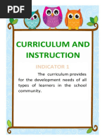 Curriculum and Instruction: Indicator 1