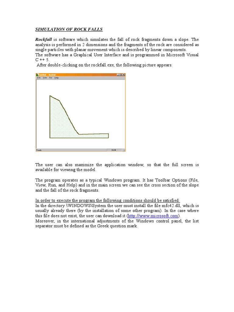 Rockfall Simulation Software Guide | PDF | Microsoft Excel | Friction