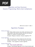 Algorithms and Data Structures: Dynamic Programming Matrix-Chain Multiplication