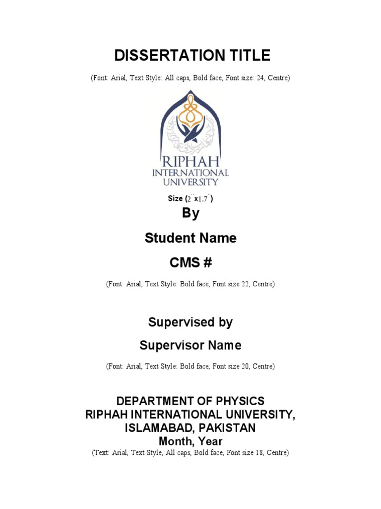 M.Phil Physics Thesis Format Guide | PDF | Thesis | Arial