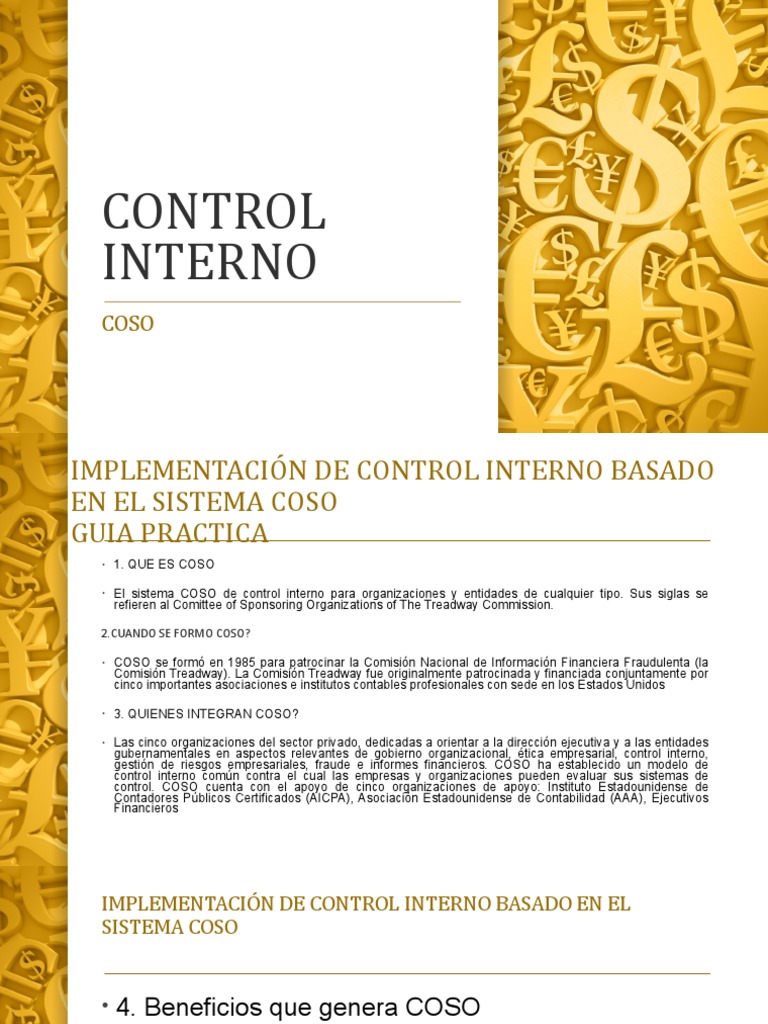 Control+interno Coso Alumno+resumen | PDF | Riesgo | Procesos de negocio
