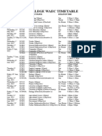 MAXFEM COLLEGE WAEC TIMETABLE