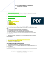 Checklist of Requirements for Doj