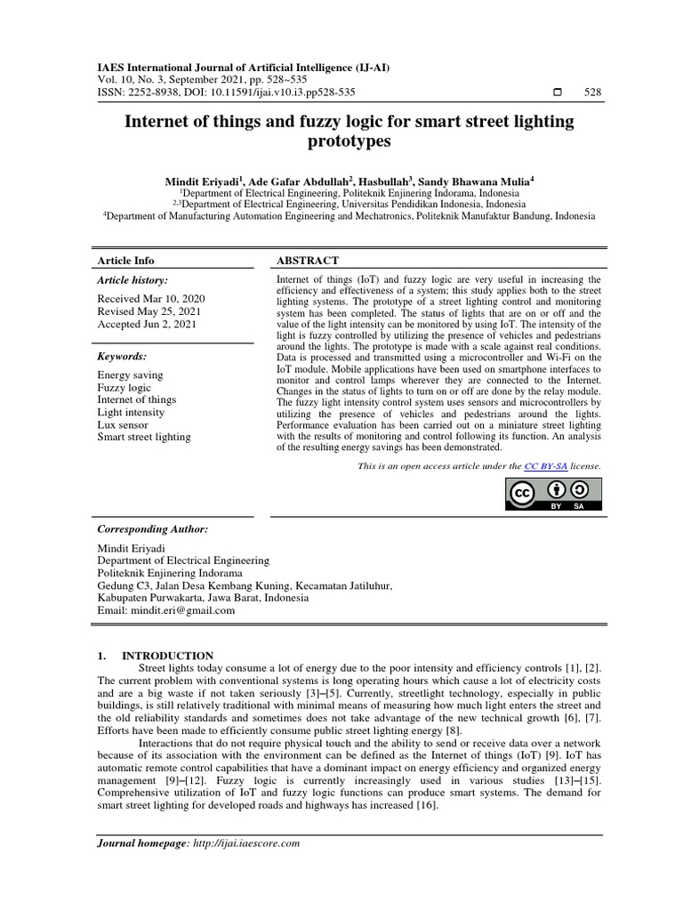 IoT & Fuzzy Logic in Smart Lighting | PDF | Internet Of Things | Lighting
