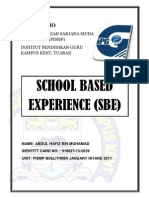 School Based Experience (Sbe) : M M M M M M M M M M M M M M M M M MM MMM MMMMM MM M M!MM