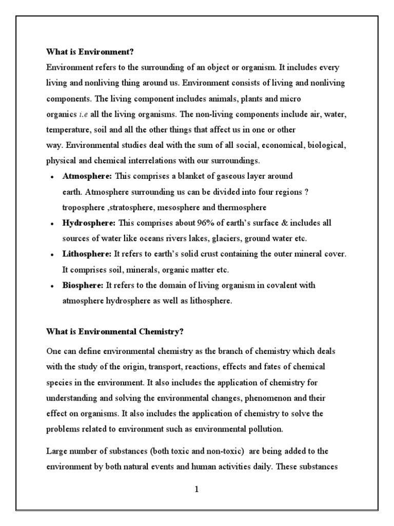 What Is Environment PDF Atmosphere Of Earth Water Pollution
