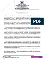 Department of Education: School-Based Management Pre-Validation/ Technical Assistance February 17 and 21, 2022