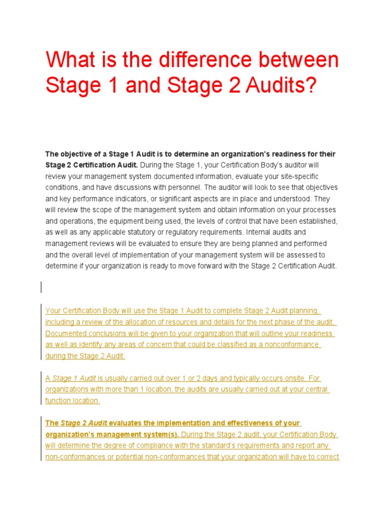 What Is The Difference Between Stage 1 and Stage 2 Audits? PDF