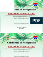 Certificate of Recognition: Barangay Agriculture