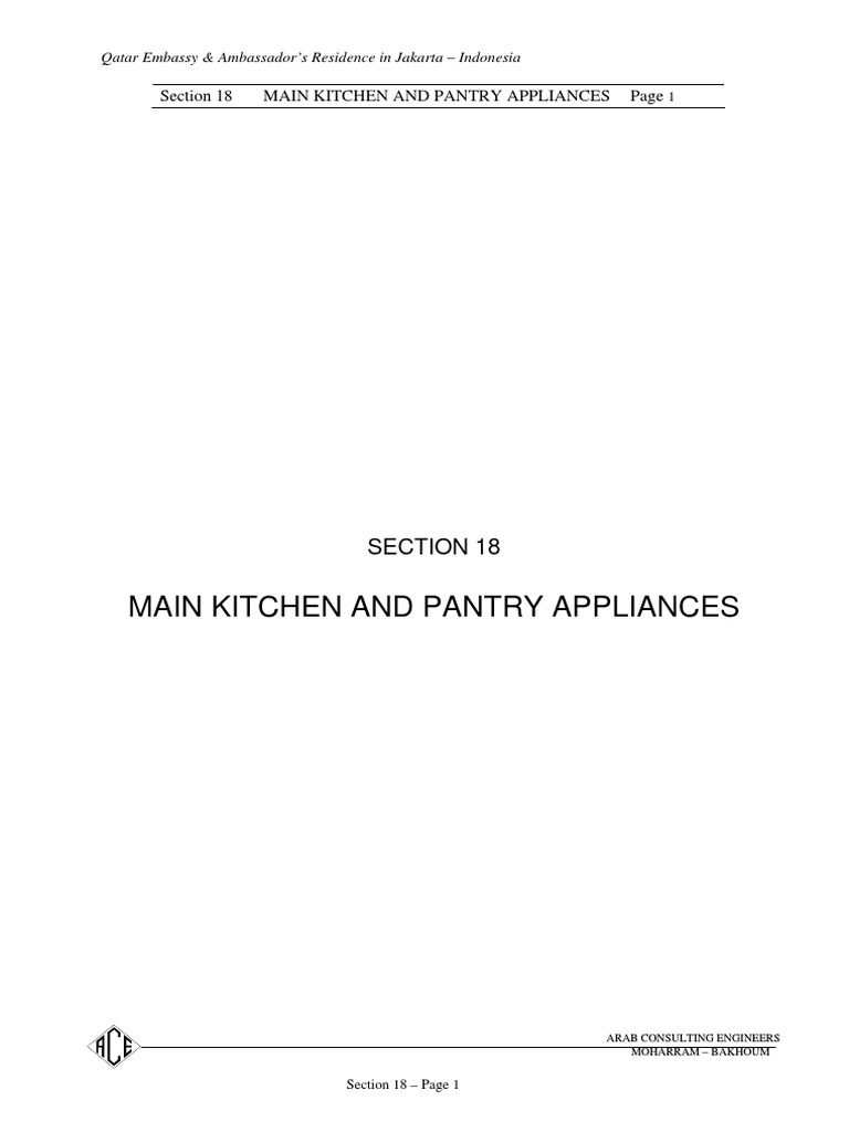 Section-18 Main Kitchen and Pantry Appliances | PDF | Kitchen | Home ...