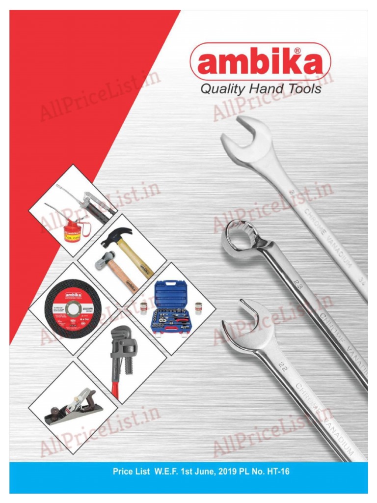 2019 Ambika Hand Tools Price List PDF
