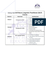 Neuro Linguistic Practitioner (NLP) Curriculum