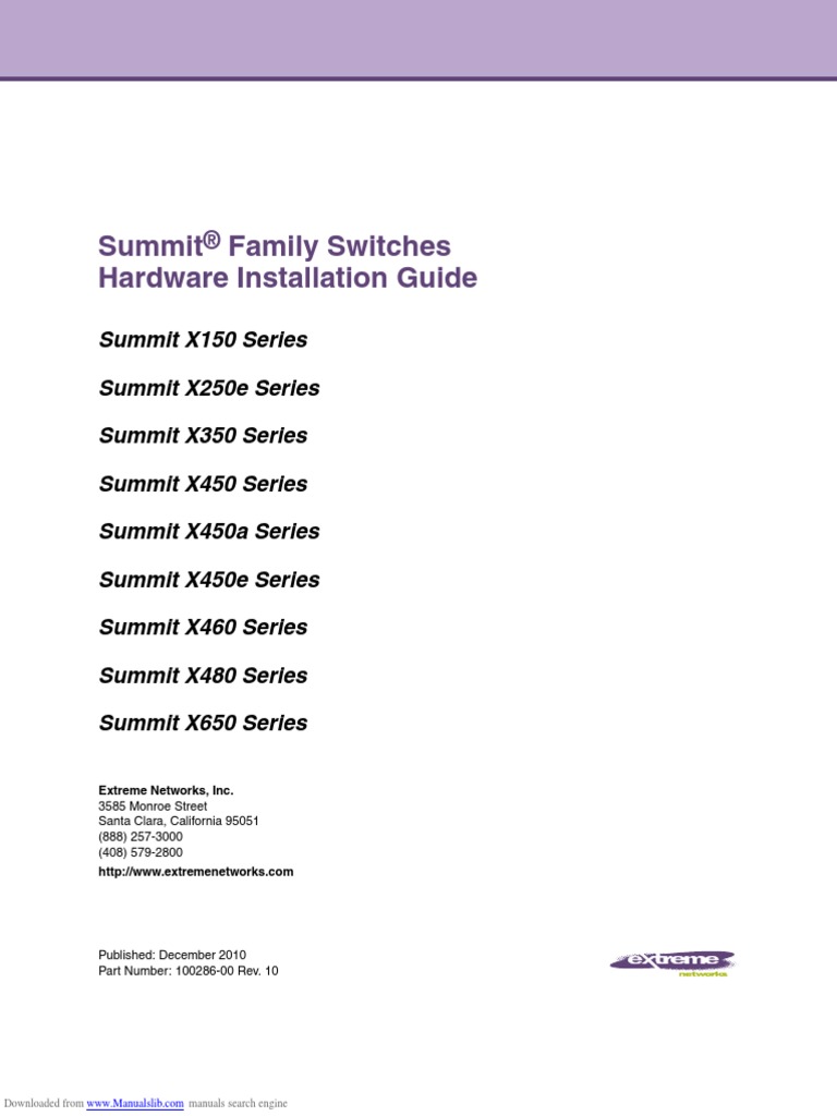 Summit x150 Series Hardware Installation Guide PDF Power Supply
