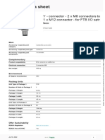 Product Data Sheet: Y - Connector - 2 X M8 Connectors To 1 X M12 Connector - For FTB I/O SPTR Box