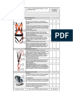 Check list de inspeção pré-uso de EPI's complementares