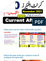 Pakistan Current Affairs Complete Month of November 2021 With PDF
