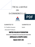Practical Lab File ON E-Commerce Lab: United College of Education (Affiliated To GGSIPU, Delhi) Batch (2021-24)