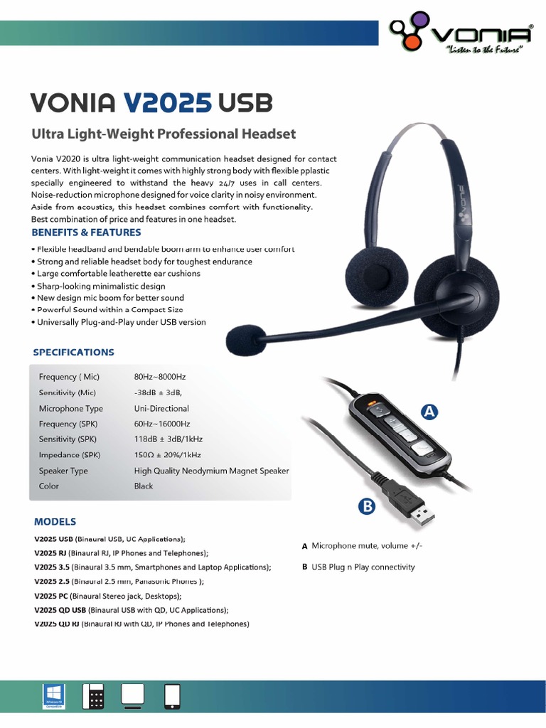 VoniaV2025UUSBHeadset PDF