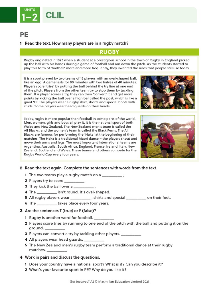 Rugby: Read The Text. How Many Players Are in A Rugby Match? | PDF ...