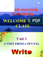 Good Morning Everybody: Welcome To My Class