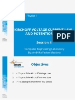 Kirchoff Voltage-Current Law and Potentiometer Session 4: Course: Physics II