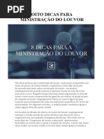OITO DICAS PARA MINISTRAÇÃO DO LOUVOR
