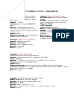 Directorio de Instituciones Con Servicios de Salud Mental