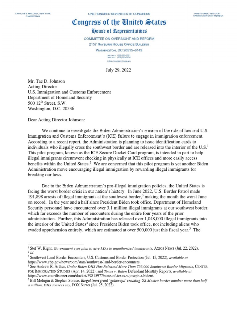 Concerns Over ICE Secure Docket Card Program | PDF | U.S. Immigration ...