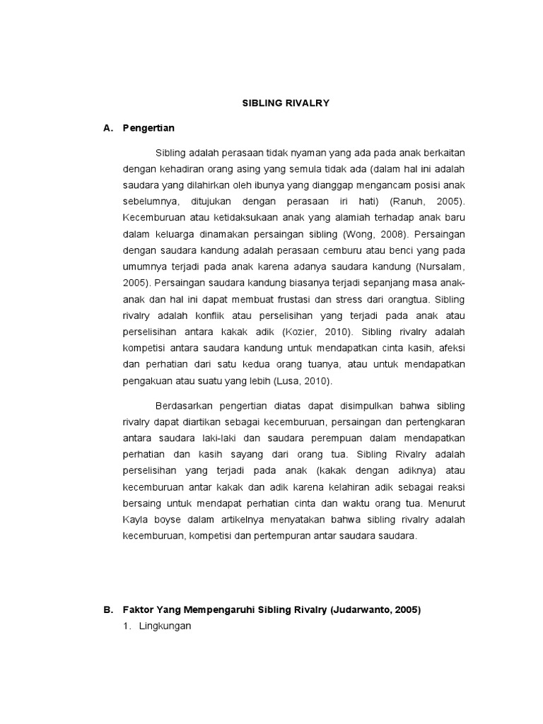 Memahami Sibling Rivalry pada Anak | PDF | Ilmu Sosial | Pengembangan Diri