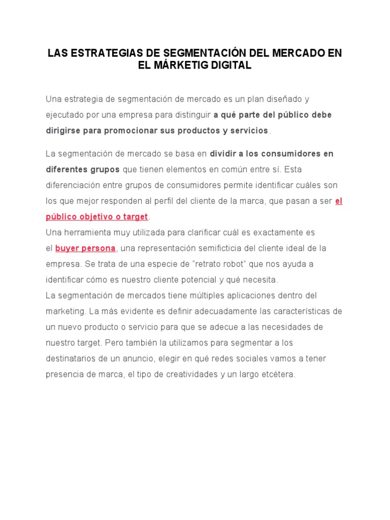 Estrategias de Segmentación de Mercado | PDF | Mercado (economía ...