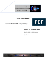Laboratory Manual: Bahir Dar University Bahir Dar Institute of Technology School of Computing