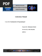 Laboratory Manual: Bahir Dar University Bahir Dar Institute of Technology School of Computing