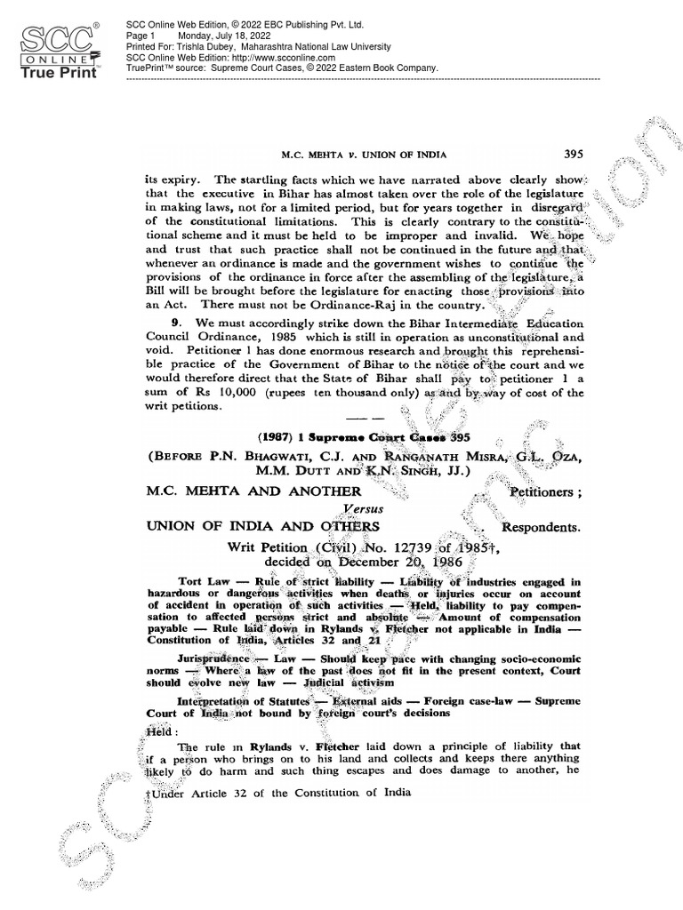 Oleum Gas Leak Case PDF